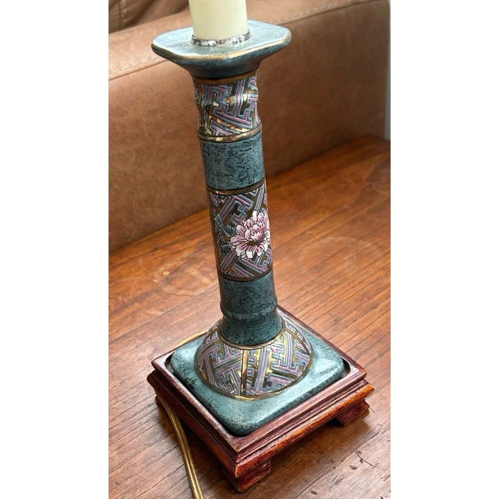 Antique Mid Century Chinese Cloisonne Table Lamp